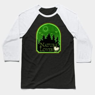 Nature Lover Earth Day Shield Heart Design Baseball T-Shirt